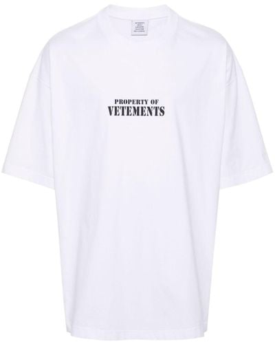 Vetements Logo-print Cotton T-shirt - White