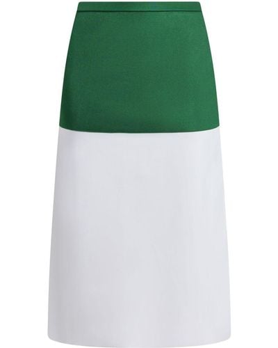 Ferragamo Colour-block layered skirt - Verde