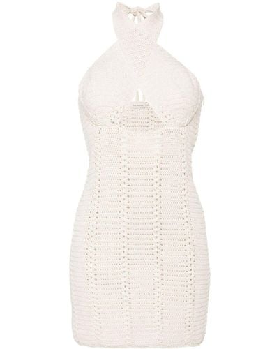 The Mannei Crochet-knit Dress - White