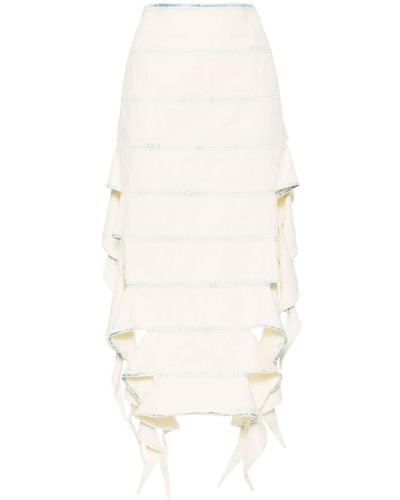 Y. Project Denim Midi Skirt - White