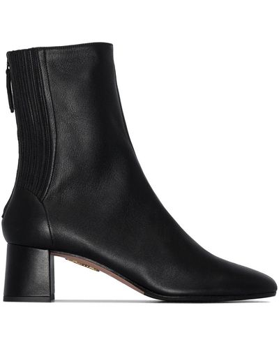 Aquazzura Saint Honoré Leather Ankle Boots - Black