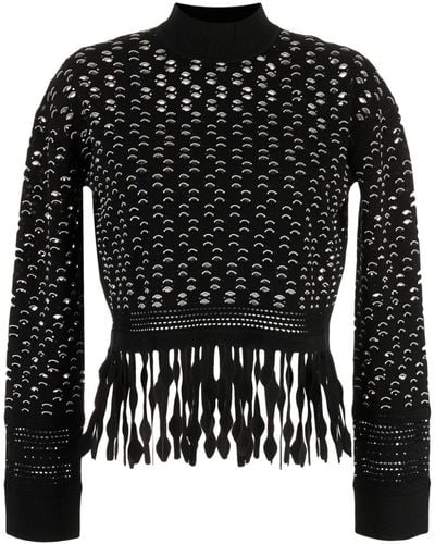 Jonathan Simkhai Roman Fringed Sweater - Black