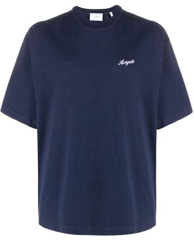 Axel Arigato T-shirt à logo brodé - Bleu