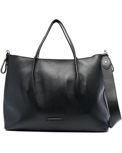 Fabiana Filippi Logo-patch Leather Shopper Bag - Black
