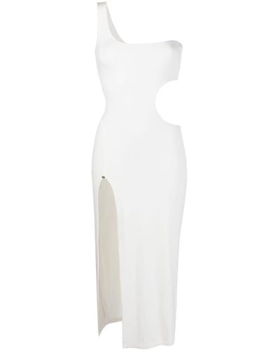 Nissa One-shoulder Cut-out Midi Dress - White
