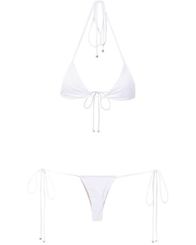 Amir Slama Triangel-Bikini mit Neckholder - Weiß