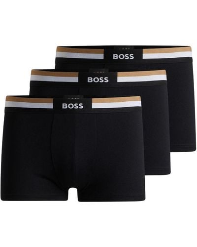 BOSS Set aus drei Slips mit Logo-Bund - Schwarz