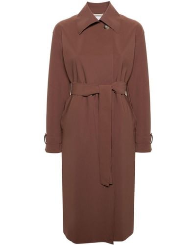 Harris Wharf London Spread-collar Belted Trench Coat - Brown
