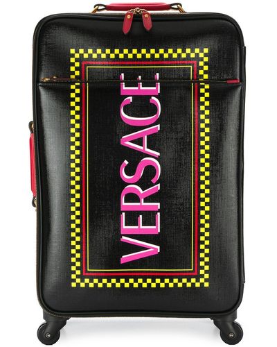 Versace Valise à logo imprimé et roulettes - Noir