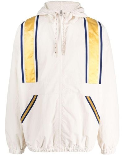 Gucci Logo-embroidered Hooded Jacket - Natural