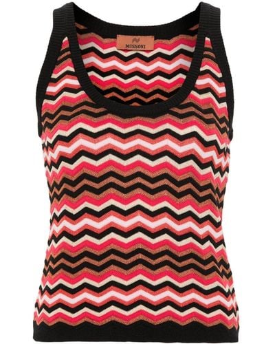 Missoni Zigzag-woven Knitted Top - Red