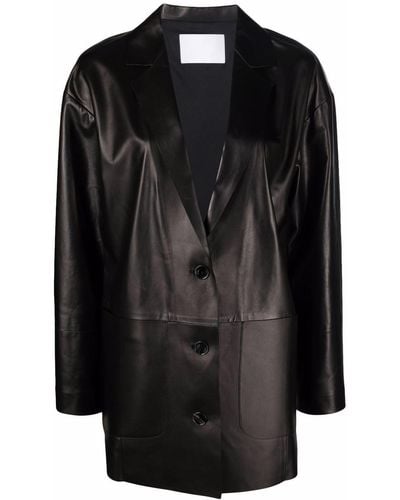 DROMe Button-down Leather Jacket - Black
