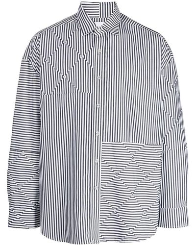Yoshio Kubo Stripe-pattern Cotton Shirt - Blue