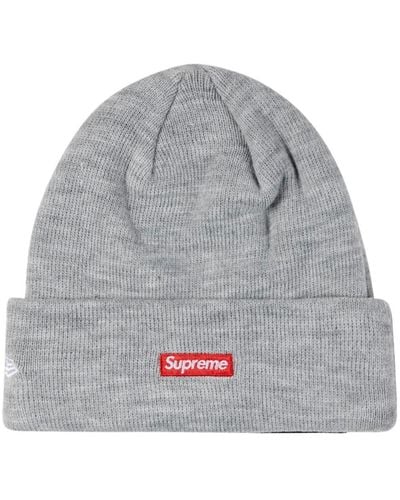 Supreme X New Era S Logo Knitted Beanie - Gray