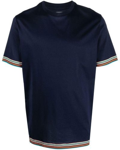Paul Smith ストライプディテール Tシャツ - ブルー