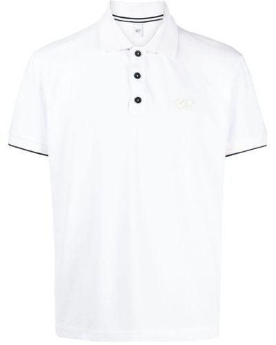 Alpha Tauri Logo-appliqué Piqué Polo Shirt - White