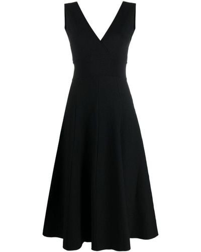 P.A.R.O.S.H. V-neck Midi Dress - Black