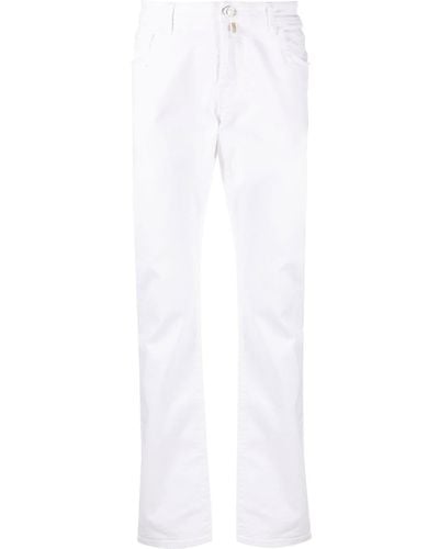 Billionaire Halbhohe Straight-Leg-Jeans - Weiß
