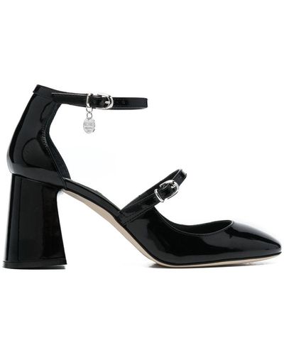 MSGM 85mm Patent-finish Court Shoes - Black