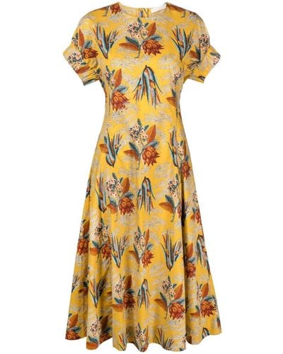 Ulla Johnson Devon Maxi-jurk Met Bloemenprint - Geel