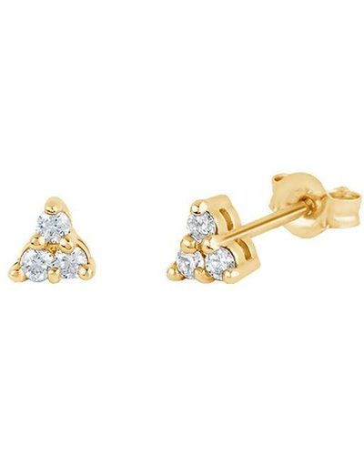 Dinny Hall 14kt Yellow Gold Diamond Shuga Mini Trillion Stud Earrings - Metallic