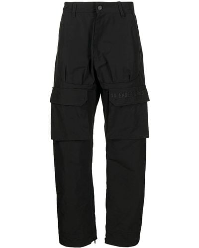 44 Label Group Multi-pocket Parachute Pants - Black