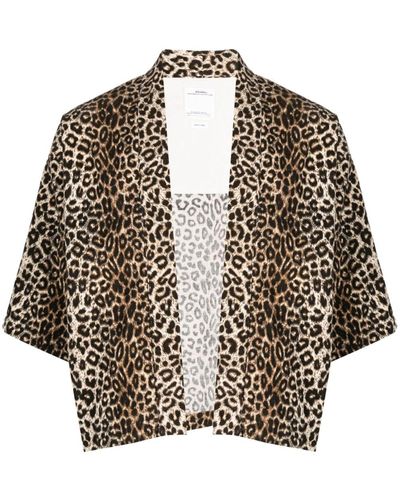 Visvim Leopard-print Open-front Shirt - Black