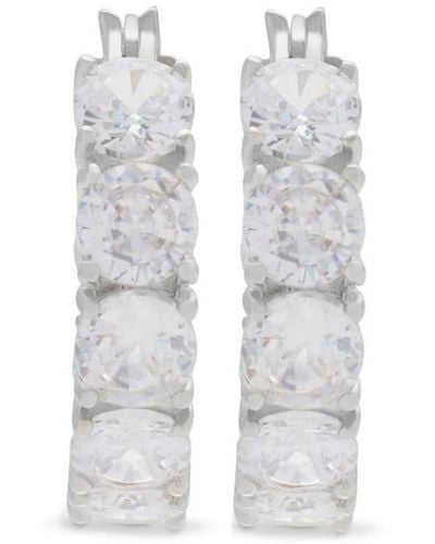 Kenneth Jay Lane Crystal-embellished Hoop Earrings - White