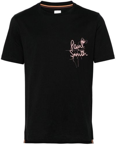 Paul Smith Logo-print Organic Cotton T-shirt - Black