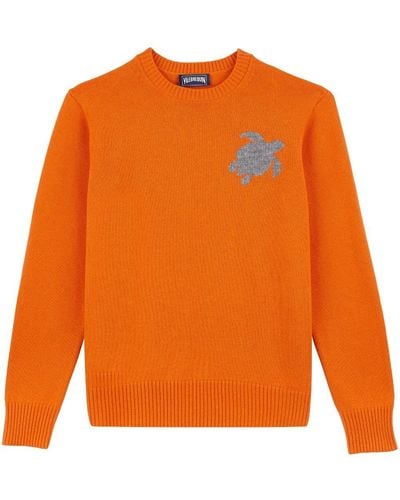 Vilebrequin Rayol Intarsia-logo Sweater - Orange
