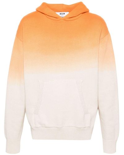 MSGM Ombré Knitted Hoodie - White
