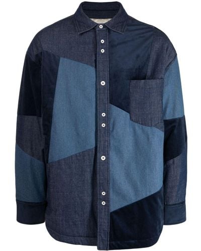 FIVE CM Patchwork Shirt Jacket - Blue