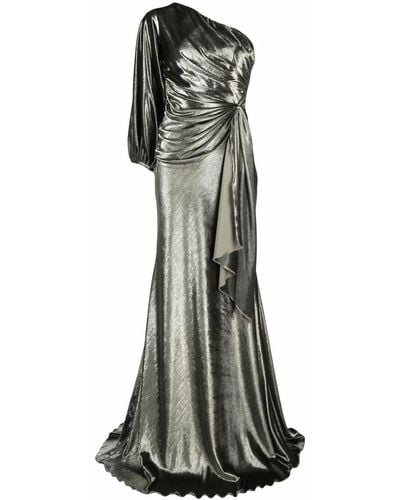 Maria Lucia Hohan Amaris Velvet One Shoulder Gown - Grey