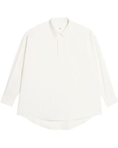 Ami Paris Camisa oversize de manga larga - Blanco