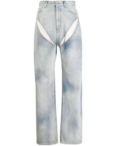 Y. Project Straight-Leg-Jeans mit Cut-Outs - Blau