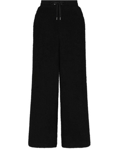 Dolce & Gabbana Weite Hose mit Fleece-Textur - Schwarz