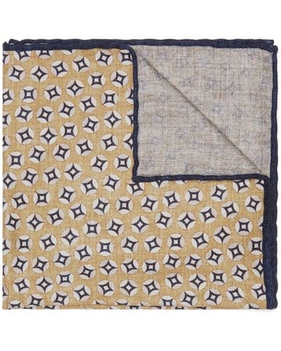 Brunello Cucinelli Geometric-pattern Silk Pocket Scarf - Metallic