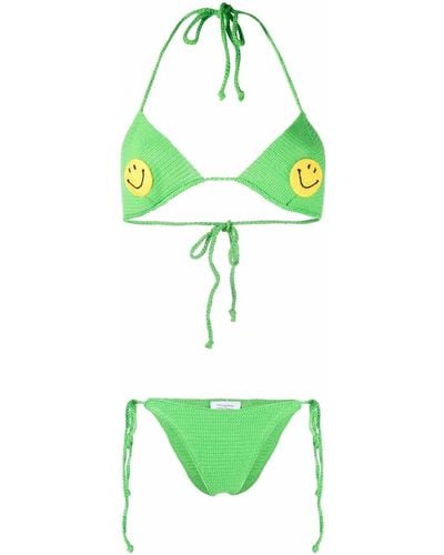 Philosophy Di Lorenzo Serafini Set bikini con stampa x Smiley Company - Verde