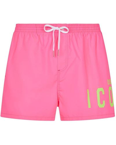 DSquared² Logo-print Swim Shorts - Pink