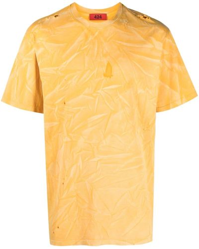 424 T-Shirt mit Batikmuster - Gelb