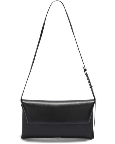 Jil Sander Small Folded Leather Shoulder Bag - Zwart