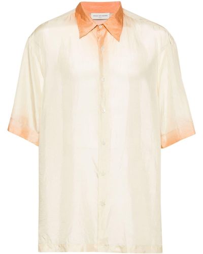 Dries Van Noten Gradient-effect Silk Shirt - White
