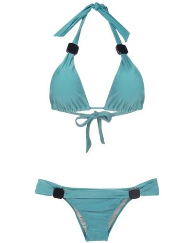 Adriana Degreas Hardware-detail Halterneck Bikini Set - Blue