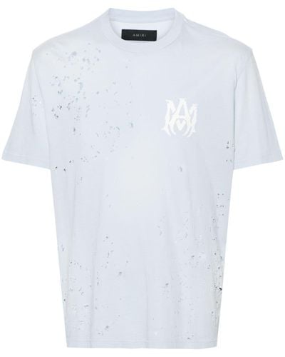 Amiri Washed Shotgun Cotton T-shirt - White