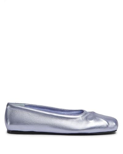 Marni Little Bow Metallic Ballerina Shoes - White