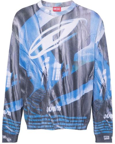 DIESEL K-Arbusto Graphic Sweater - Blue