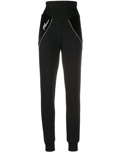 Philipp Plein Crystal-embellished Skinny Trackpants - Black