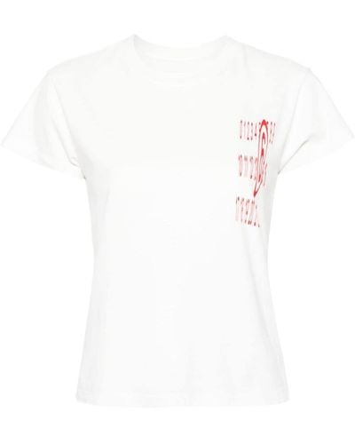 MM6 by Maison Martin Margiela T-shirt Met Print - Wit