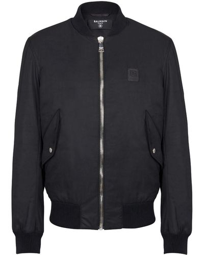 Balmain Logo-patch Bomber Jacket - Black