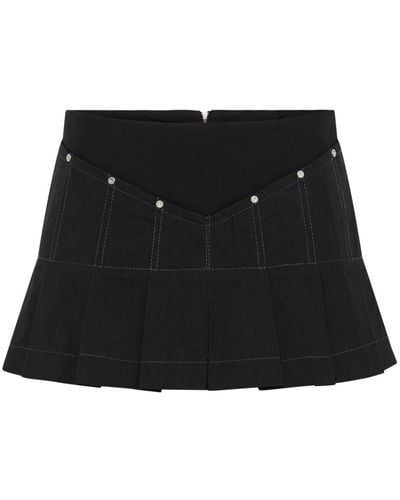 Dion Lee Panelled Pleated Miniskirt - Black
